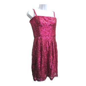 BCBG Carole pink sequin cocktail dress Barbie core